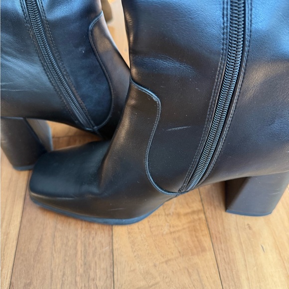 Over-the-Knee Black Block Heel Boots for Women - Picture 5 of 8